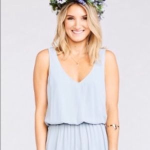 KENDALL MAXI DRESS ~ STEEL BLUE CHIFFON